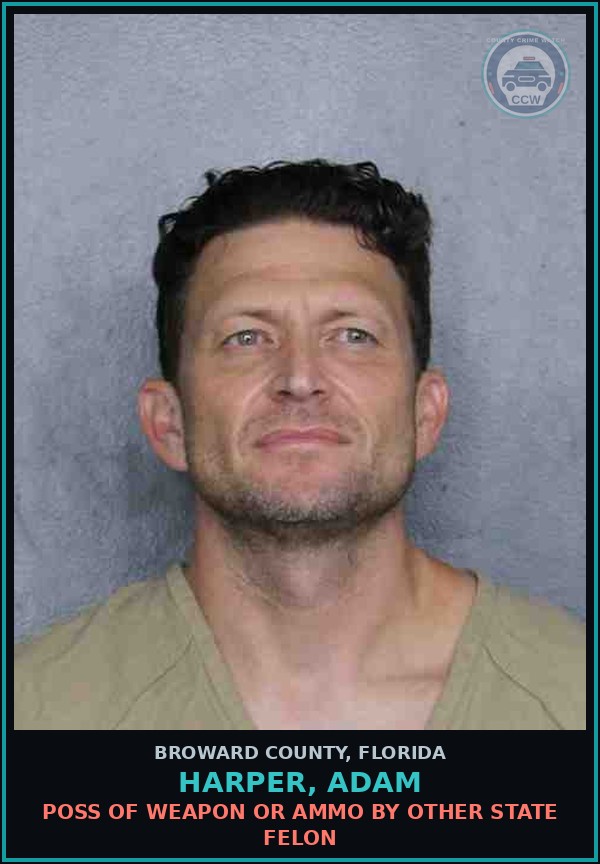 Booking mugshot of HARPER, ADAM in Broward County
