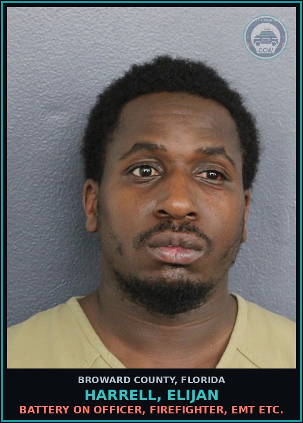 Booking mugshot of HARRELL, ELIJAN in Broward County