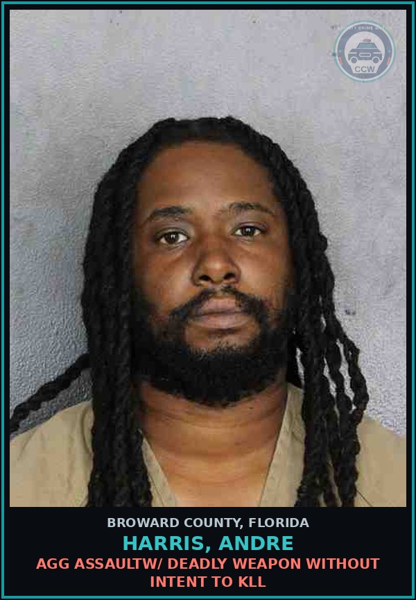 Booking mugshot of HARRIS, ANDRE in Broward County