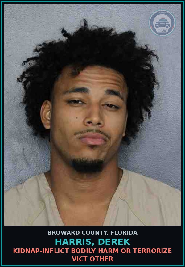 Booking mugshot of HARRIS, DEREK in Broward County