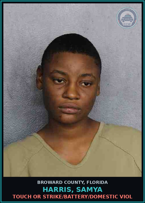 Booking mugshot of HARRIS, SAMYA in Broward County