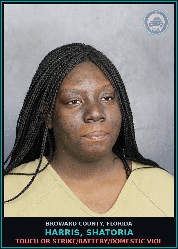 Booking mugshot of HARRIS, SHATORIA in Broward County