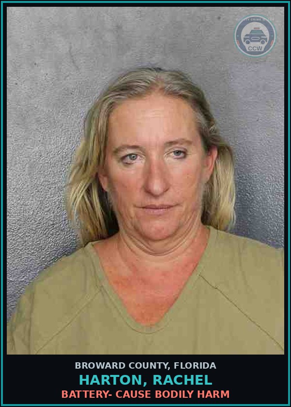 Booking mugshot of HARTON, RACHEL in Broward County