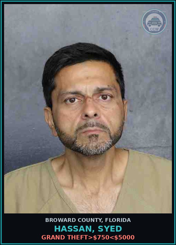 Booking mugshot of HASSAN, SYED in Broward County
