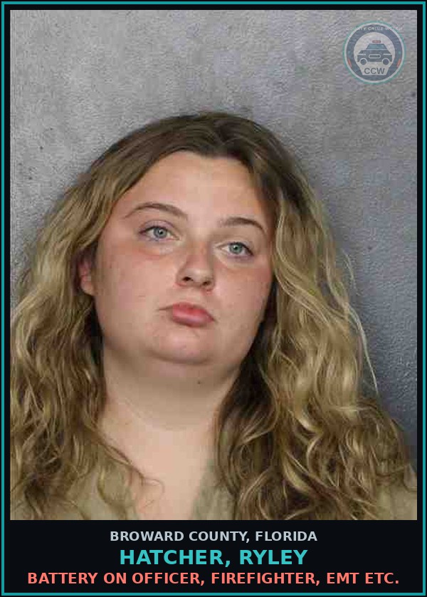 Booking mugshot of HATCHER, RYLEY in Broward County