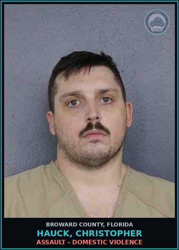 Booking mugshot of HAUCK, CHRISTOPHER in Broward County