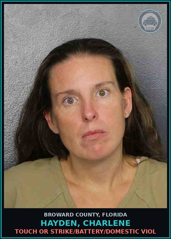 Booking mugshot of HAYDEN, CHARLENE in Broward County