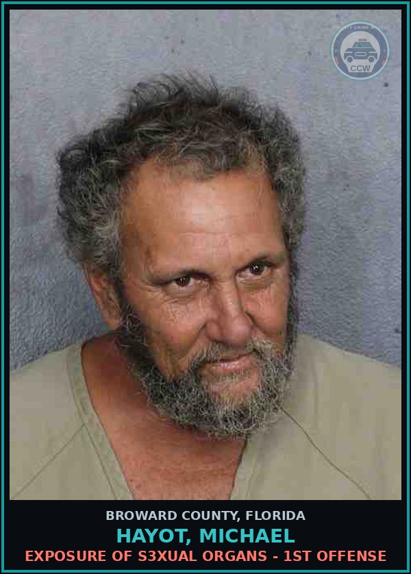 Booking mugshot of HAYOT, MICHAEL in Broward County
