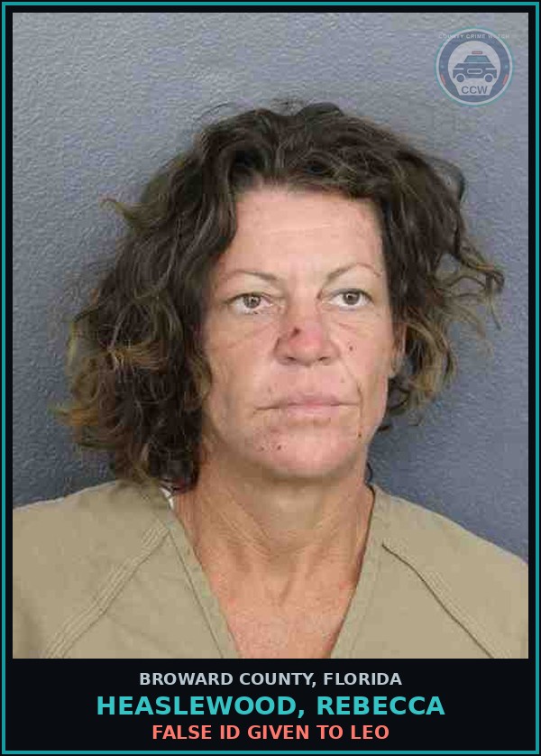 Booking mugshot of HEASLEWOOD, REBECCA in Broward County