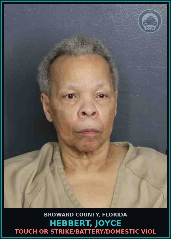 Booking mugshot of HEBBERT, JOYCE in Broward County