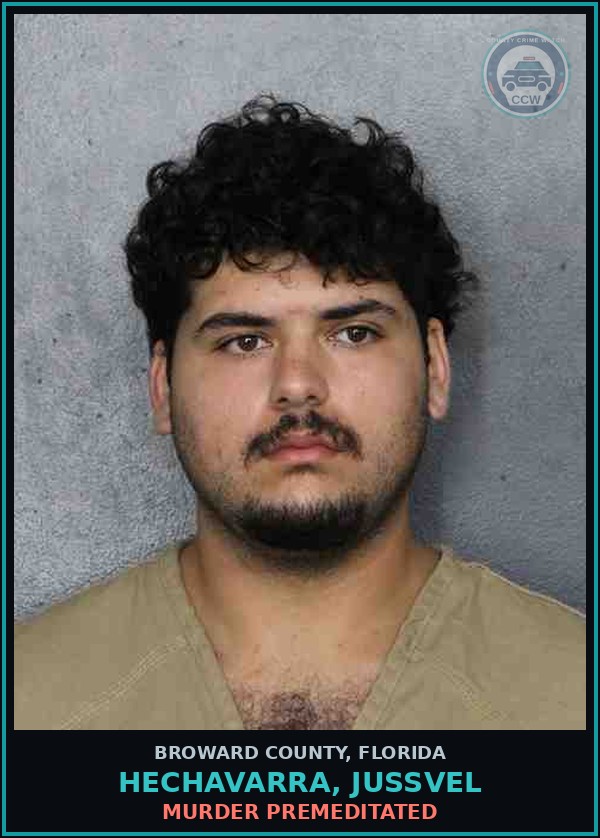 Booking mugshot of HECHAVARRA, JUSSVEL in Broward County