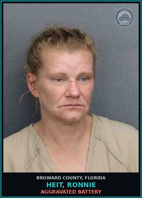 Booking mugshot of HEIT, RONNIE in Broward County