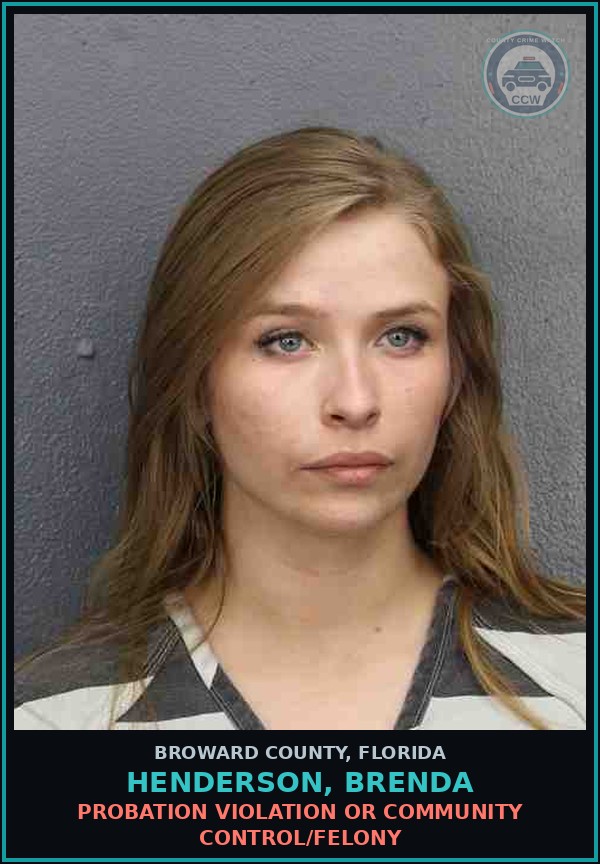 Booking mugshot of HENDERSON, BRENDA in Broward County