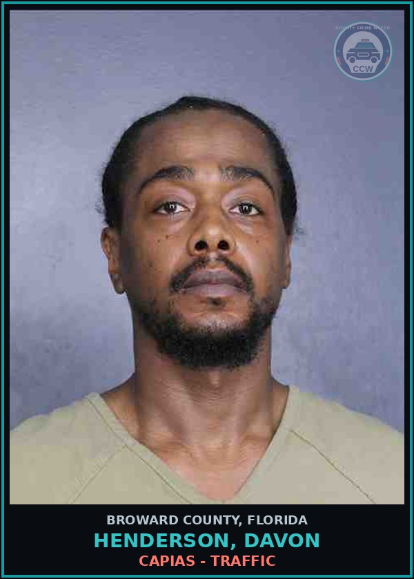 Booking mugshot of HENDERSON, DAVON in Broward County