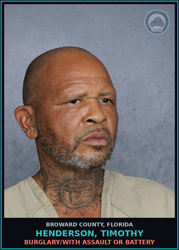 Booking mugshot of HENDERSON, TIMOTHY in Broward County