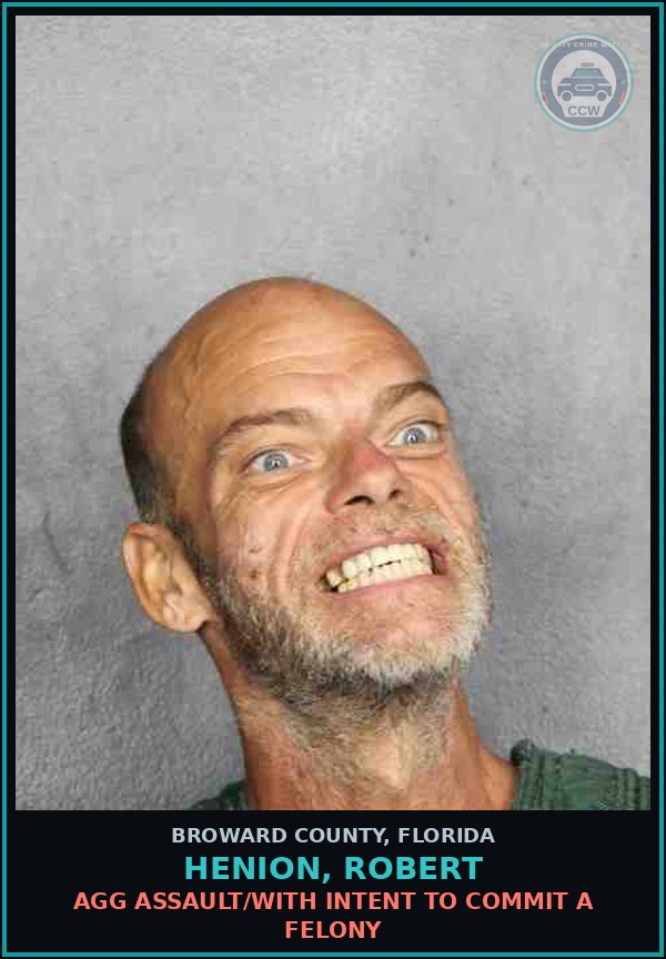 Booking mugshot of HENION, ROBERT in Broward County