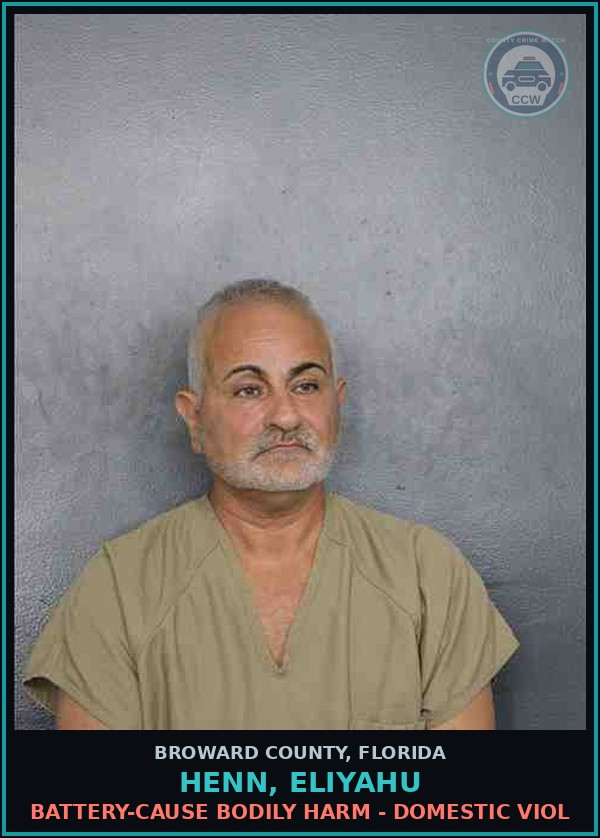Booking mugshot of HENN, ELIYAHU in Broward County