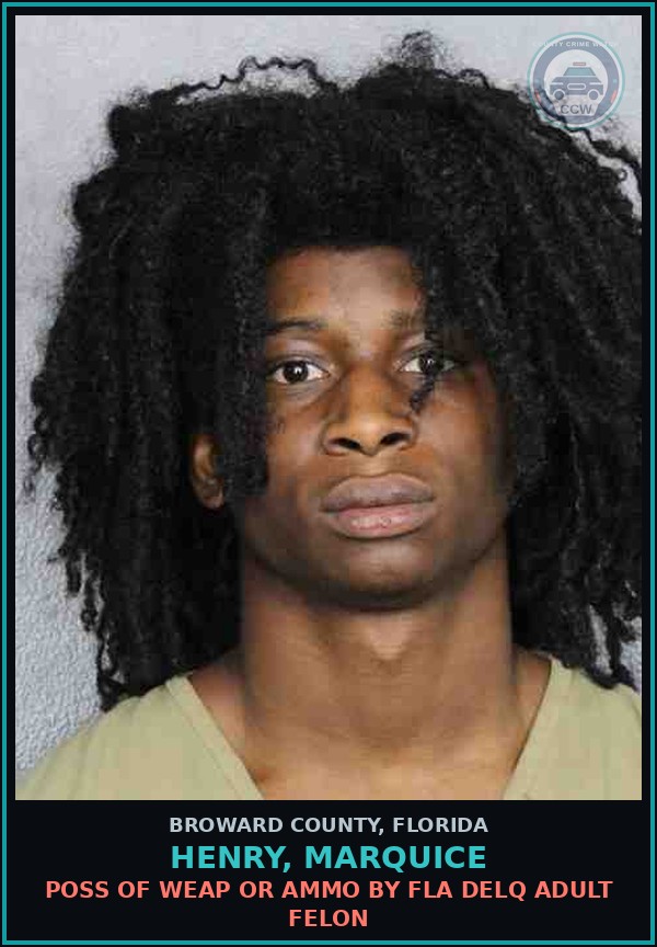 Booking mugshot of HENRY, MARQUICE in Broward County