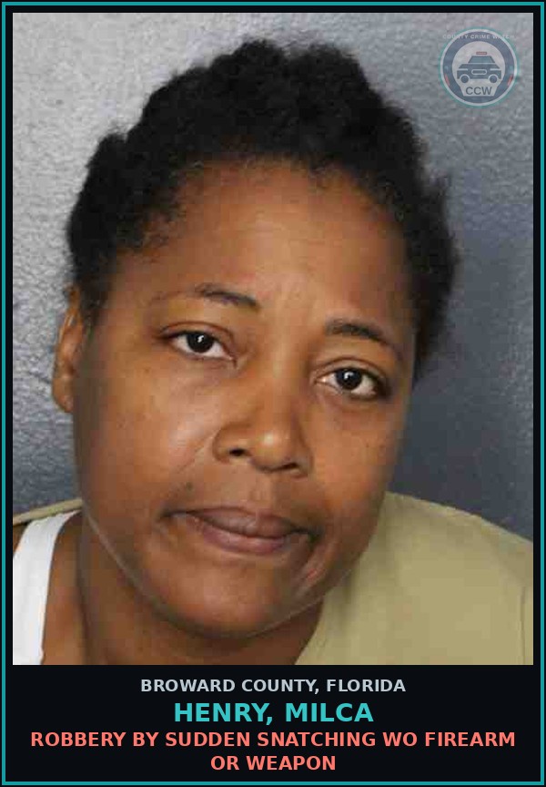 Booking mugshot of HENRY, MILCA in Broward County