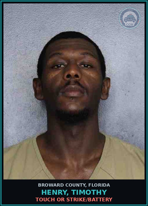 Booking mugshot of HENRY, TIMOTHY in Broward County