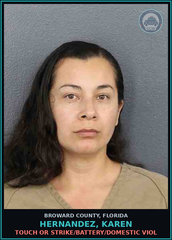 Booking mugshot of HERNANDEZ, KAREN in Broward County