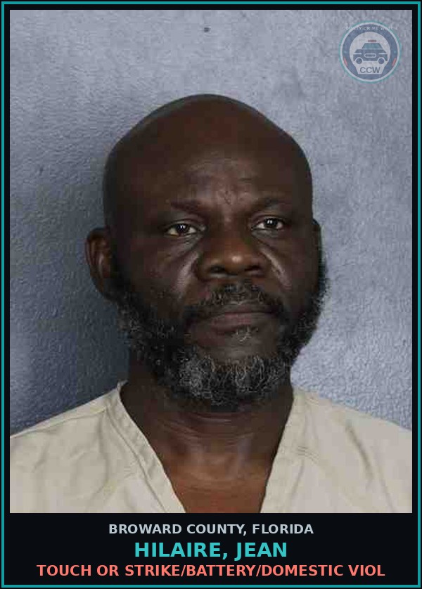 Booking mugshot of HILAIRE, JEAN in Broward County