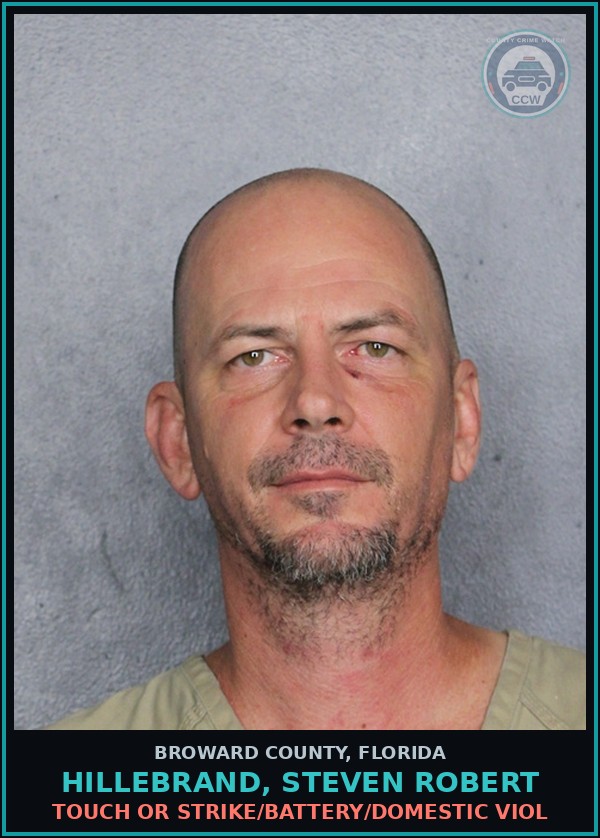 Booking mugshot of HILLEBRAND, STEVEN ROBERT in Broward County
