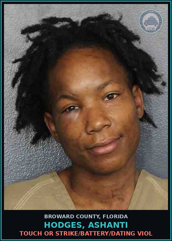 Booking mugshot of HODGES, ASHANTI in Broward County