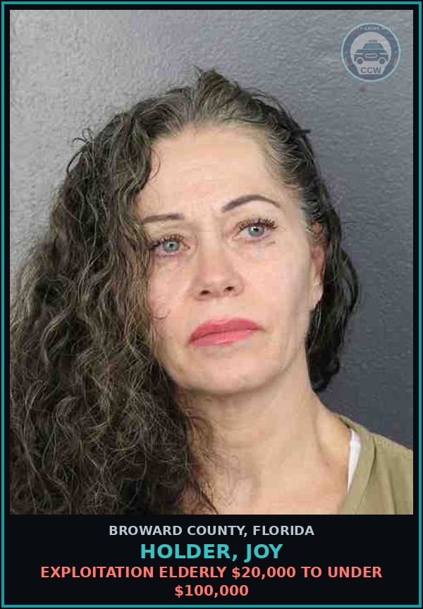 Booking mugshot of HOLDER, JOY in Broward County