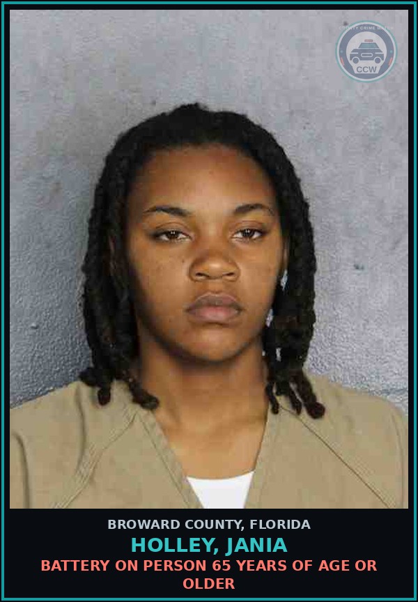 Booking mugshot of HOLLEY, JANIA in Broward County