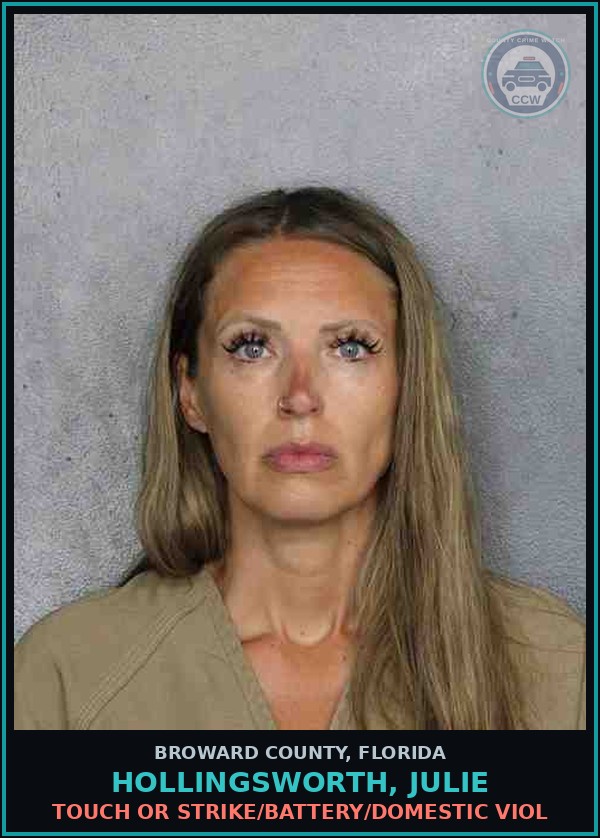 Booking mugshot of HOLLINGSWORTH, JULIE in Broward County