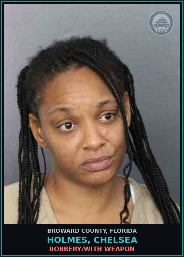 Booking mugshot of HOLMES, CHELSEA in Broward County