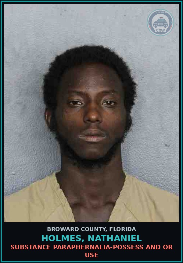 Booking mugshot of HOLMES, NATHANIEL in Broward County