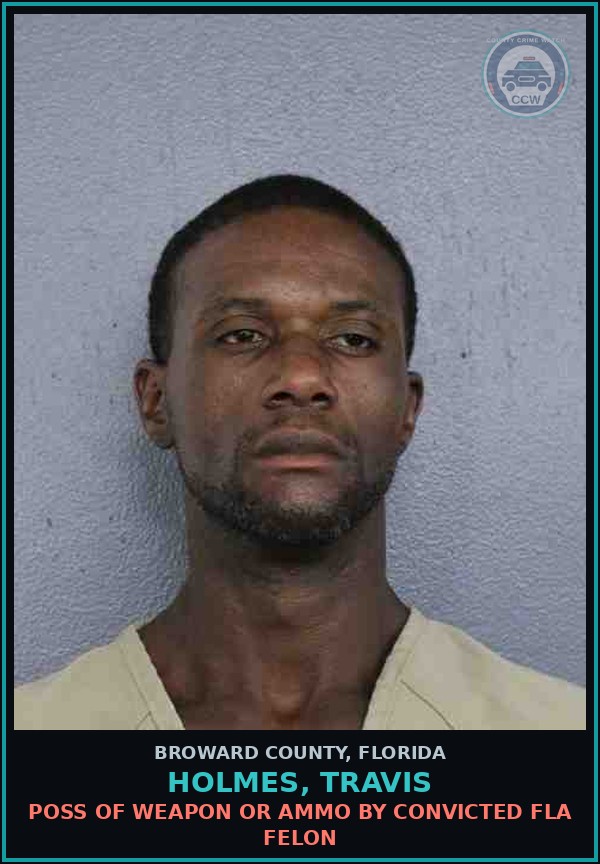 Booking mugshot of HOLMES, TRAVIS in Broward County
