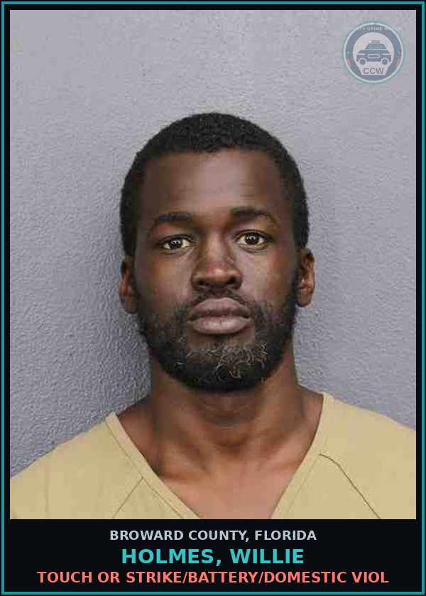 Booking mugshot of HOLMES, WILLIE in Broward County