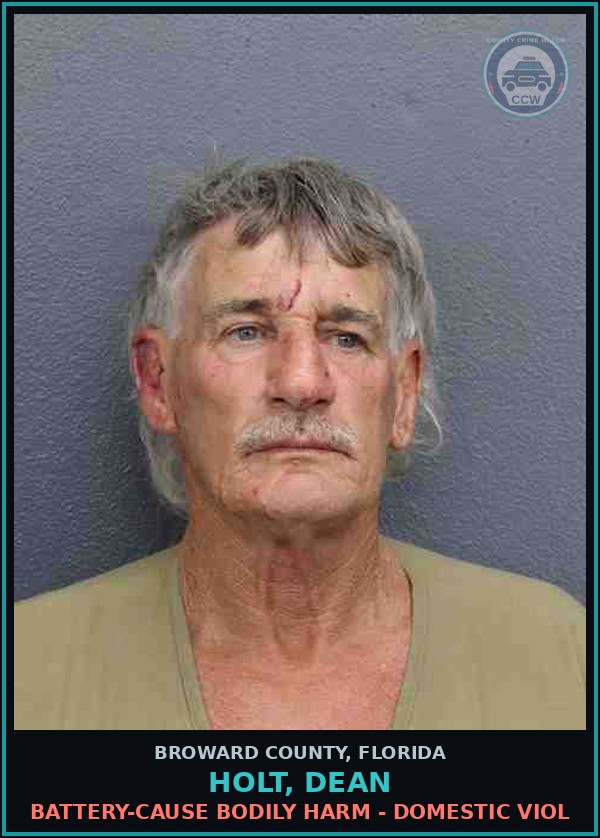 Booking mugshot of HOLT, DEAN in Broward County