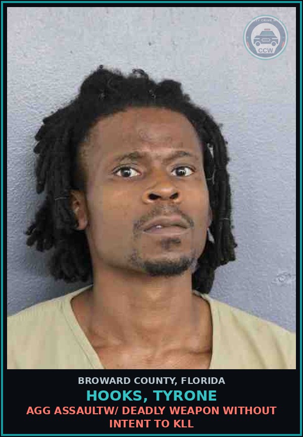 Booking mugshot of HOOKS, TYRONE in Broward County