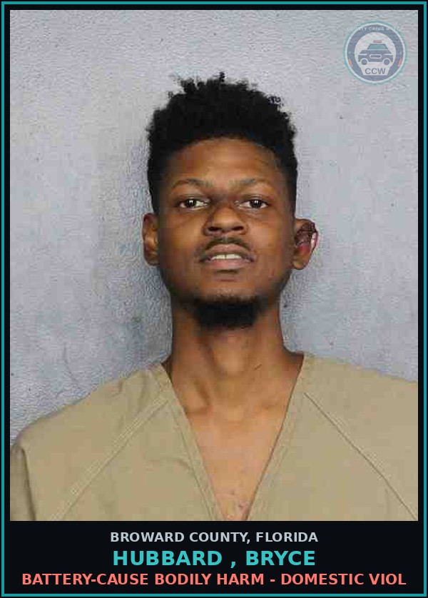 Booking mugshot of HUBBARD , BRYCE in Broward County