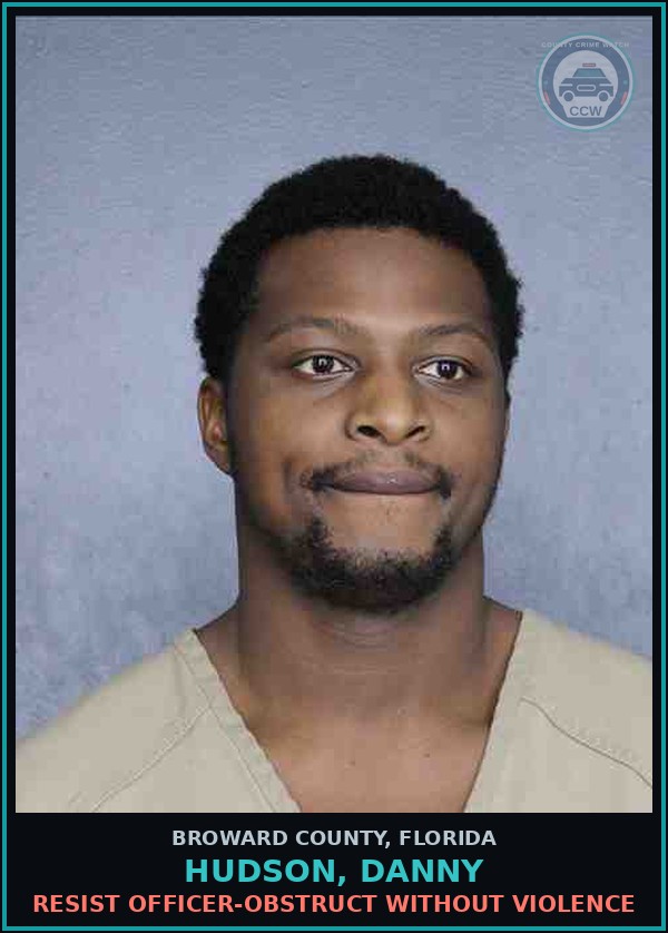 Booking mugshot of HUDSON, DANNY in Broward County