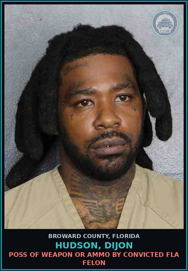 Booking mugshot of HUDSON, DIJON in Broward County
