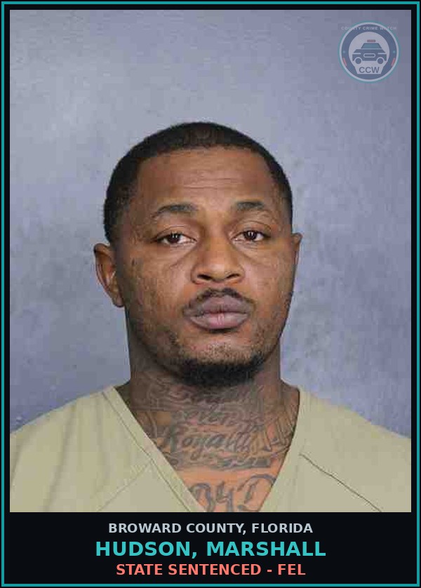 Booking mugshot of HUDSON, MARSHALL in Broward County