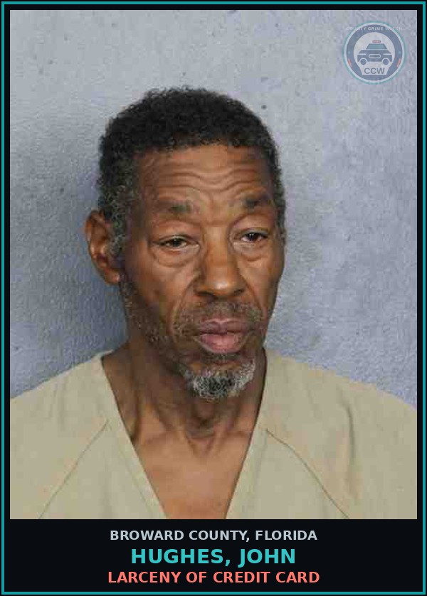 Booking mugshot of HUGHES, JOHN in Broward County