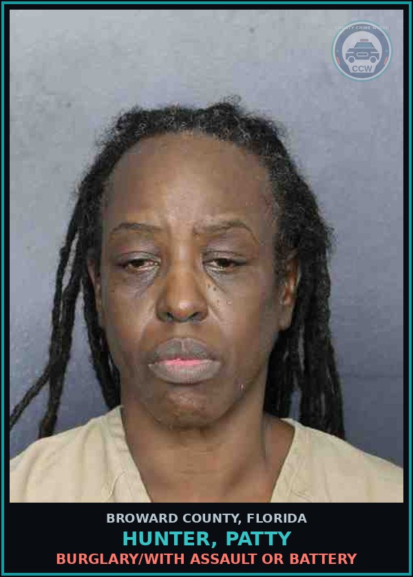 Booking mugshot of HUNTER, PATTY in Broward County