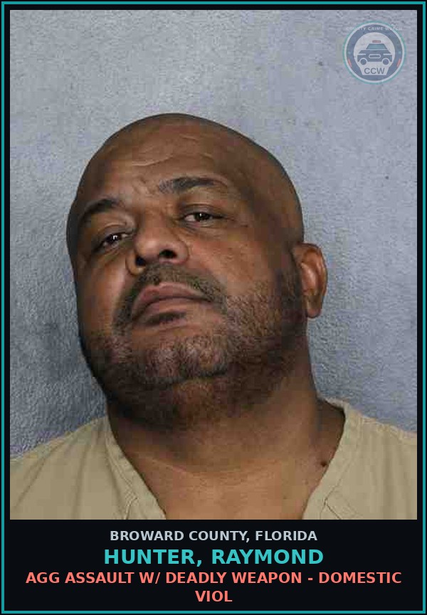 Booking mugshot of HUNTER, RAYMOND in Broward County