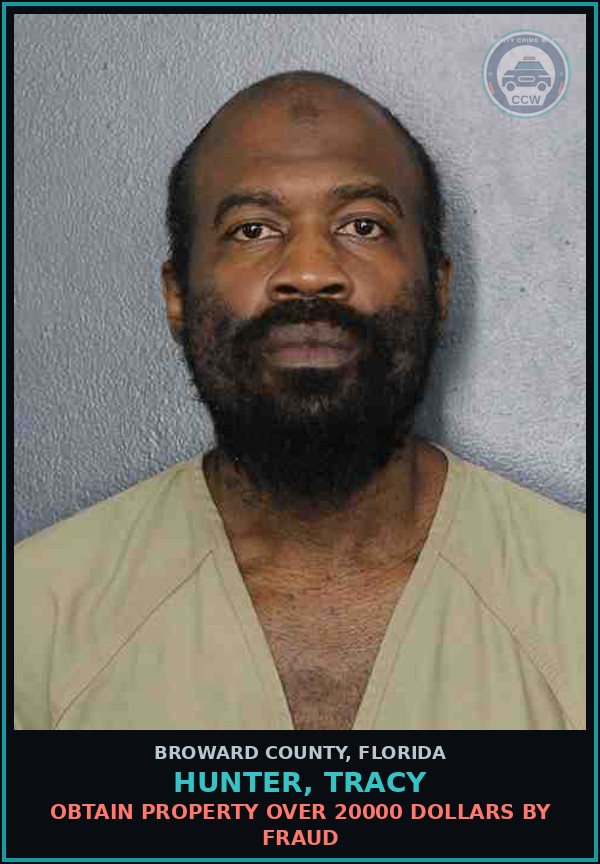 Booking mugshot of HUNTER, TRACY in Broward County