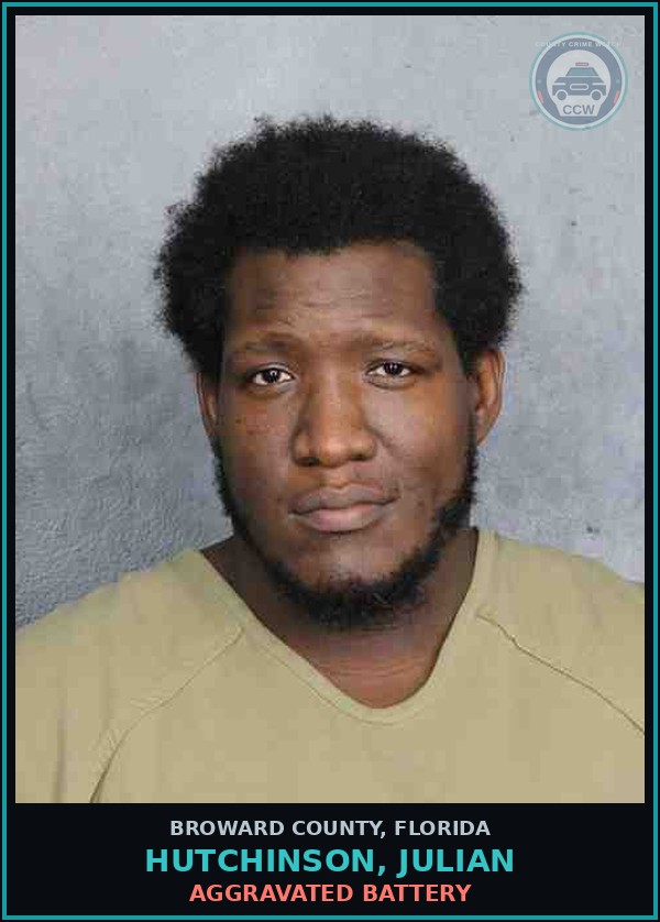 Booking mugshot of HUTCHINSON, JULIAN in Broward County