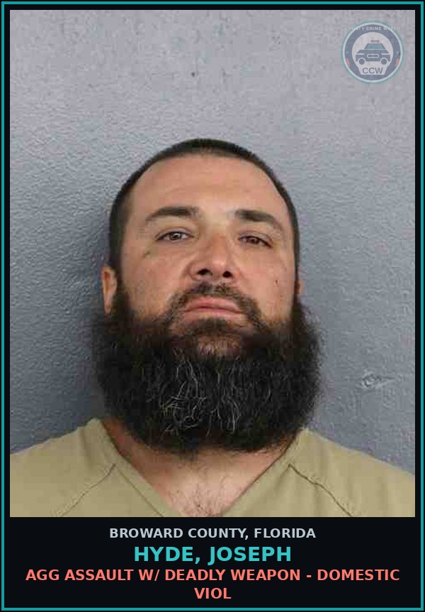 Booking mugshot of HYDE, JOSEPH in Broward County