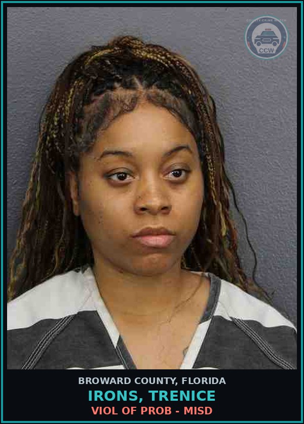 Booking mugshot of IRONS, TRENICE in Broward County