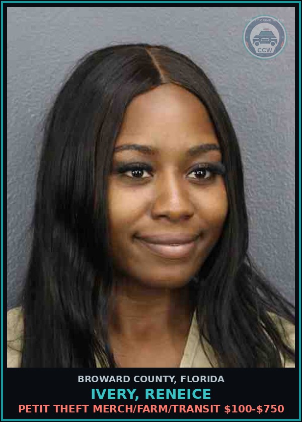 Booking mugshot of IVERY, RENEICE in Broward County