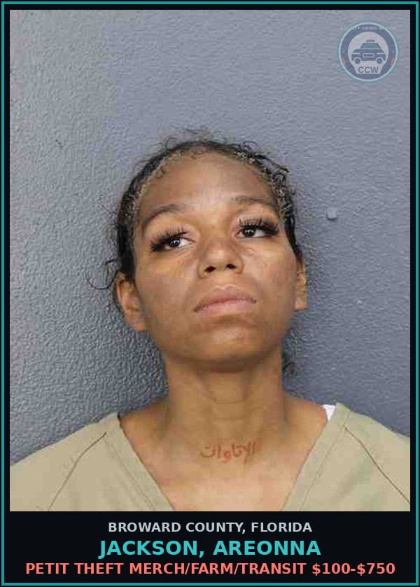 Booking mugshot of JACKSON, AREONNA in Broward County